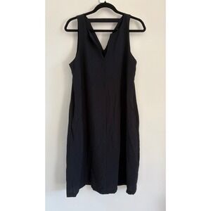 Banana Republic Womens Black Sleeveless V-Neck Shift Dress Strap Back Size L